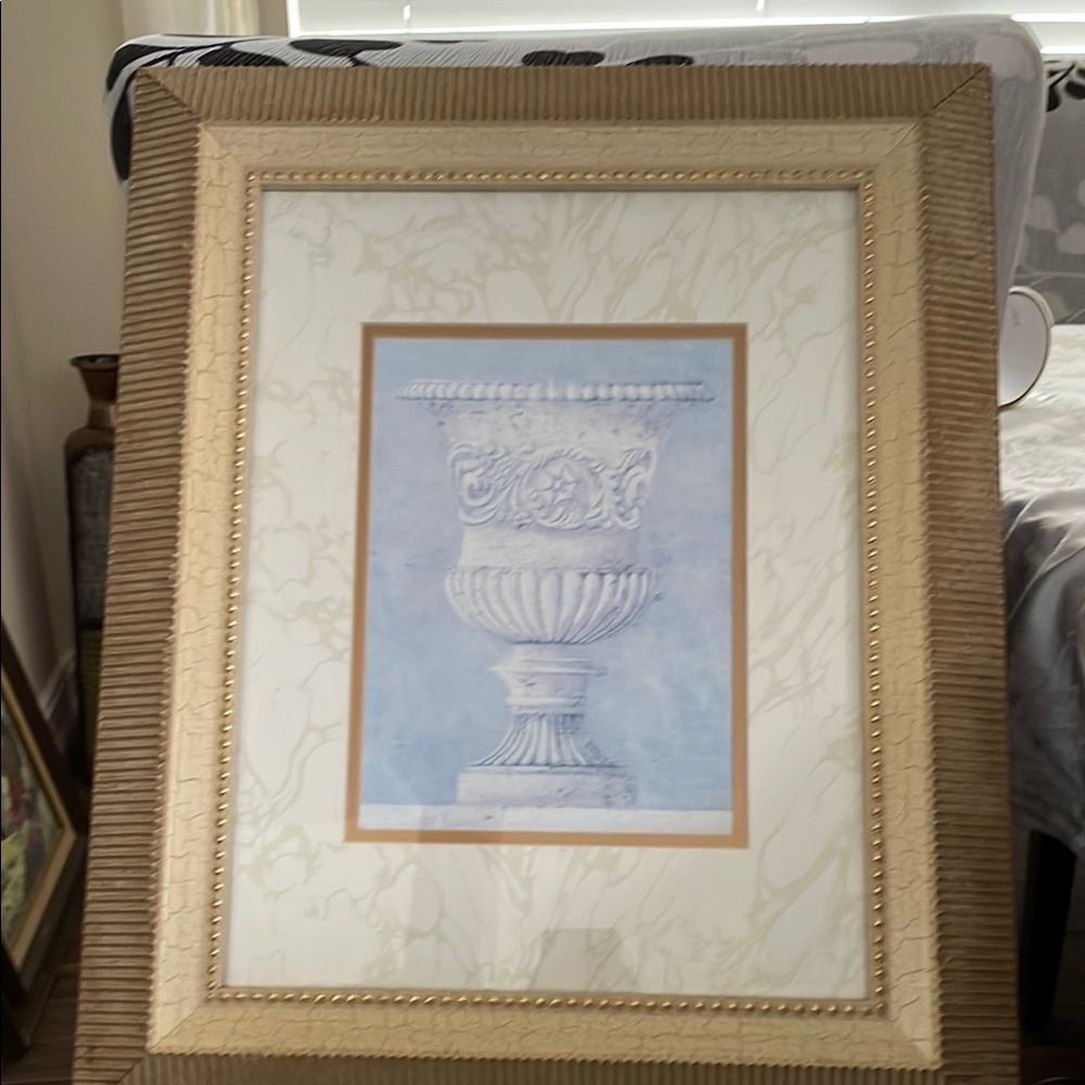 Elegant Beige Framed Art Print frame some imperfection see photos not noticeable